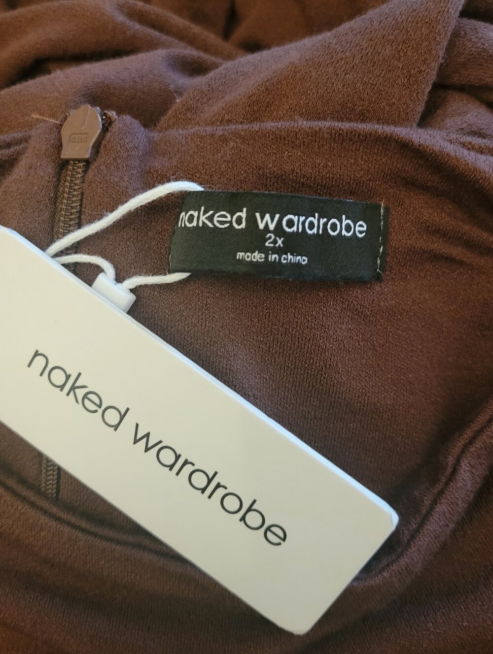 NWT Naked Wardrobe Chocolate Brown Sleeveless Bodycon Maxi Dress Size 2X - Picture 6 of 6